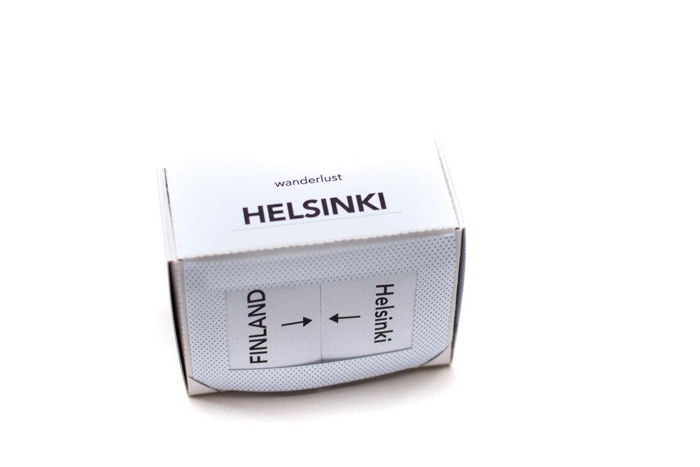 Package Design Wanderlust Folding Box For Camera With City Map Of Helsinki Inside, Closed Box