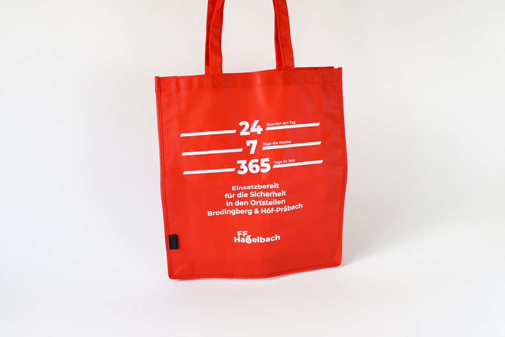 Back Side Of Read Bag For The Firefighters Saying "24/7/365 Operational For The The Districts"-by Corliss Design