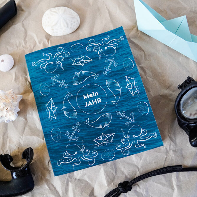 year planner by corliss design with ocean theme