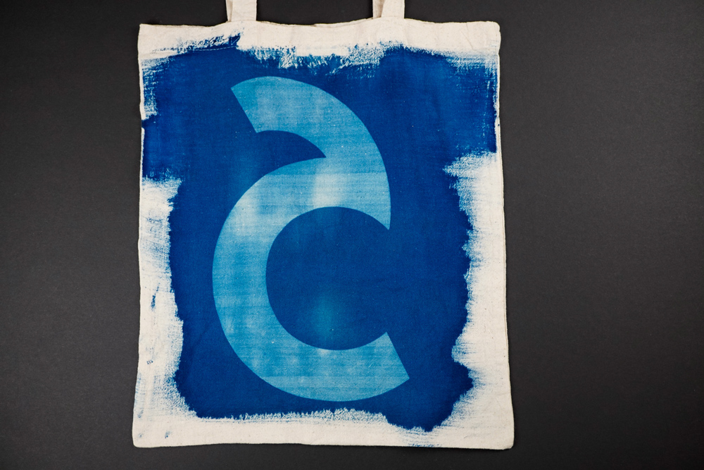 Fabric Bag With Cyanotype As Part Of The Brand Identity Design For Corliss Design