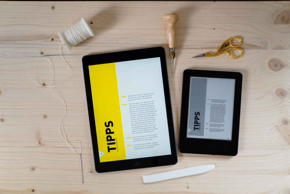 Editorial Design Of Print And Ebook For Diy Bookbinding, By Corliss-design, Ebook On IPad And Kindle Reader