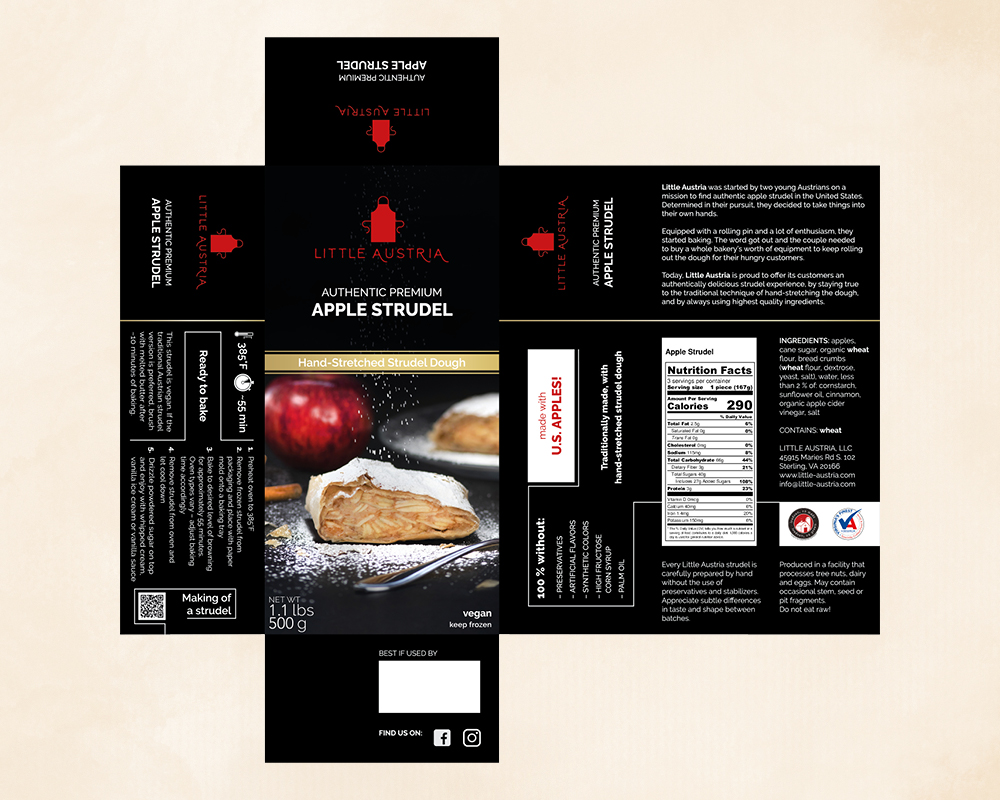 Package Design For Little Austria Apple Strudels By Corliss-Design
