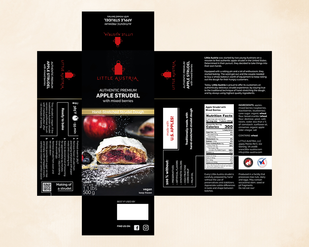 Package Design For Little Austria Apple Strudels By Corliss-Design
