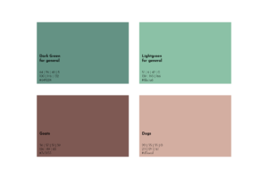 brand colors inspired by nature and the animals' fur colors - brand identity design by corliss design