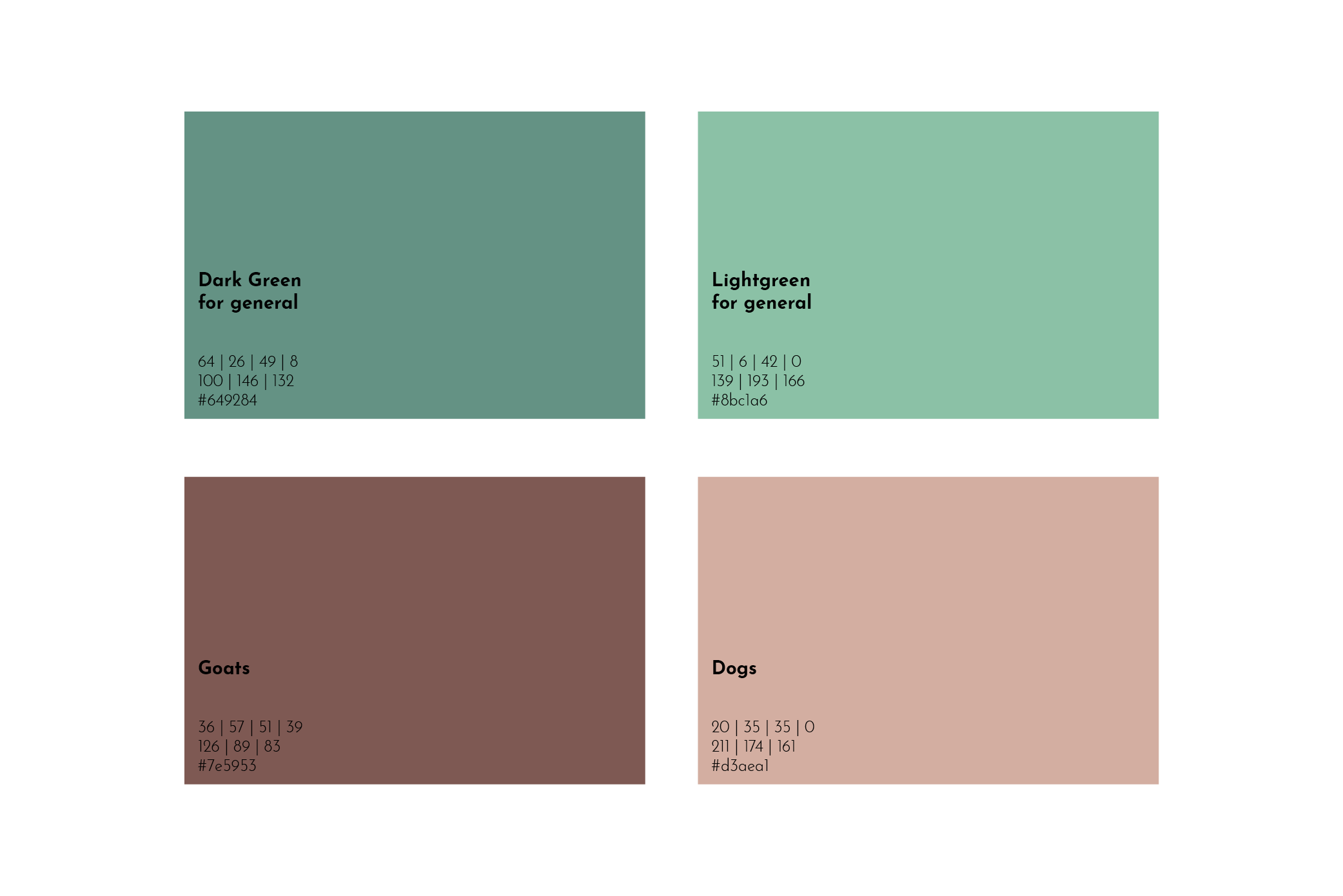 Brand Colors Inspired By Nature And The Animals' Fur Colors - Brand Identity Design By Corliss Design