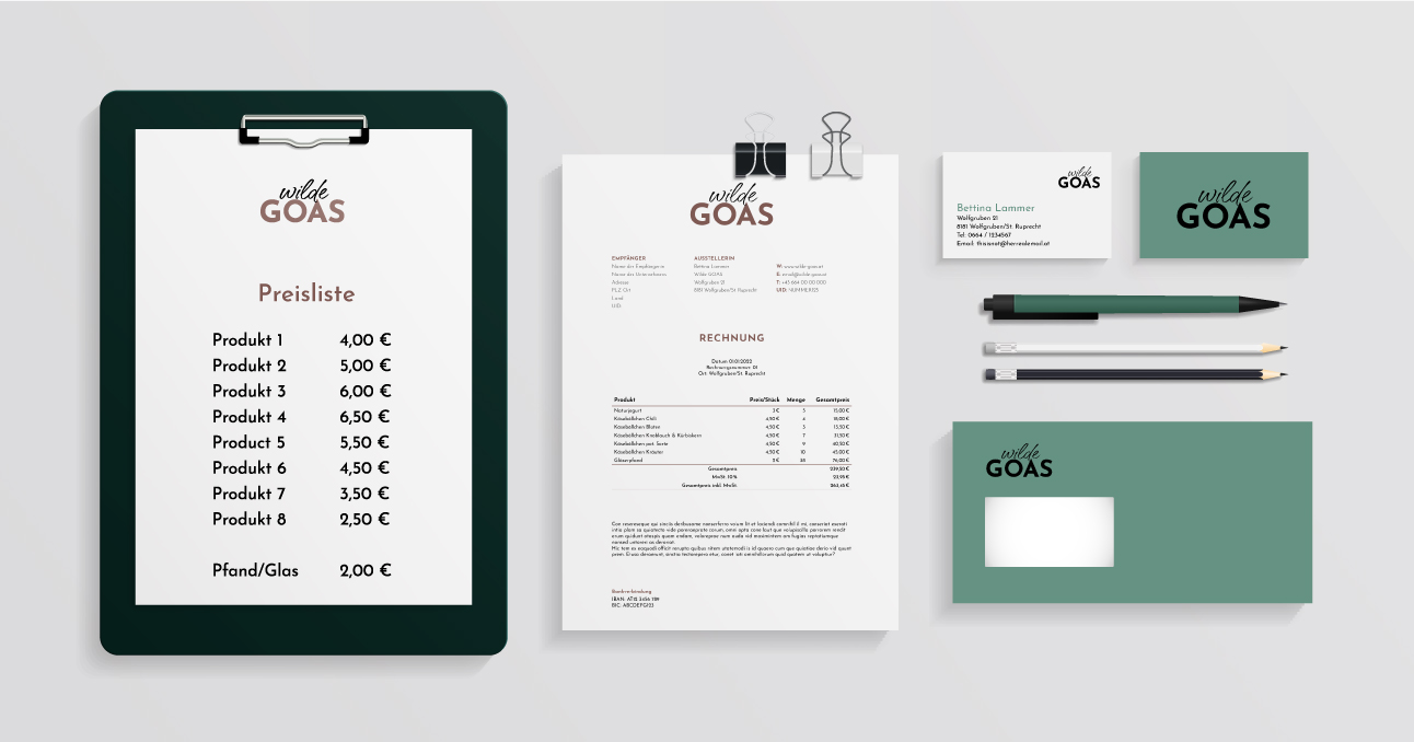 Mockup Of The Brand Identity Design Of Wilde Goas By Corliss Design