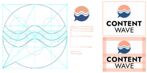 Logomark Grid and Logo Setup Grid of Content Wave - by Corliss Design