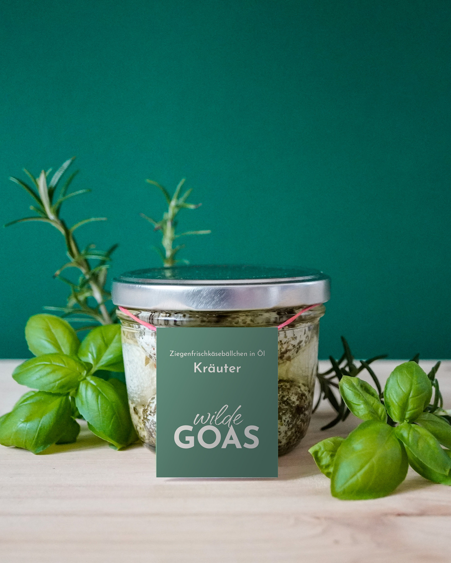 mockup of wilde goas's package label - by corliss design
