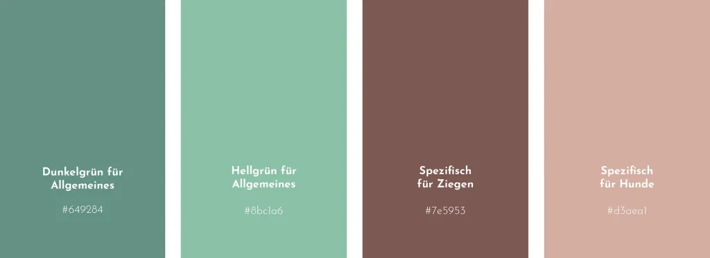 Brand Design von Corliss Design für wilde GOAS, zu sehen ist die Farbpalette