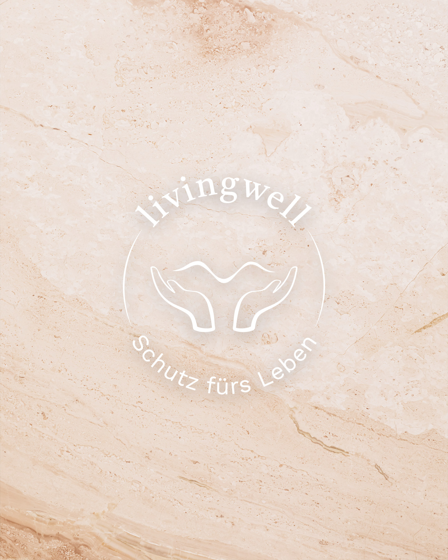 Logo mit Slogan von livingwell auf Foto mit Textur | Logo by Corliss Design - Stefanie Schafzahl