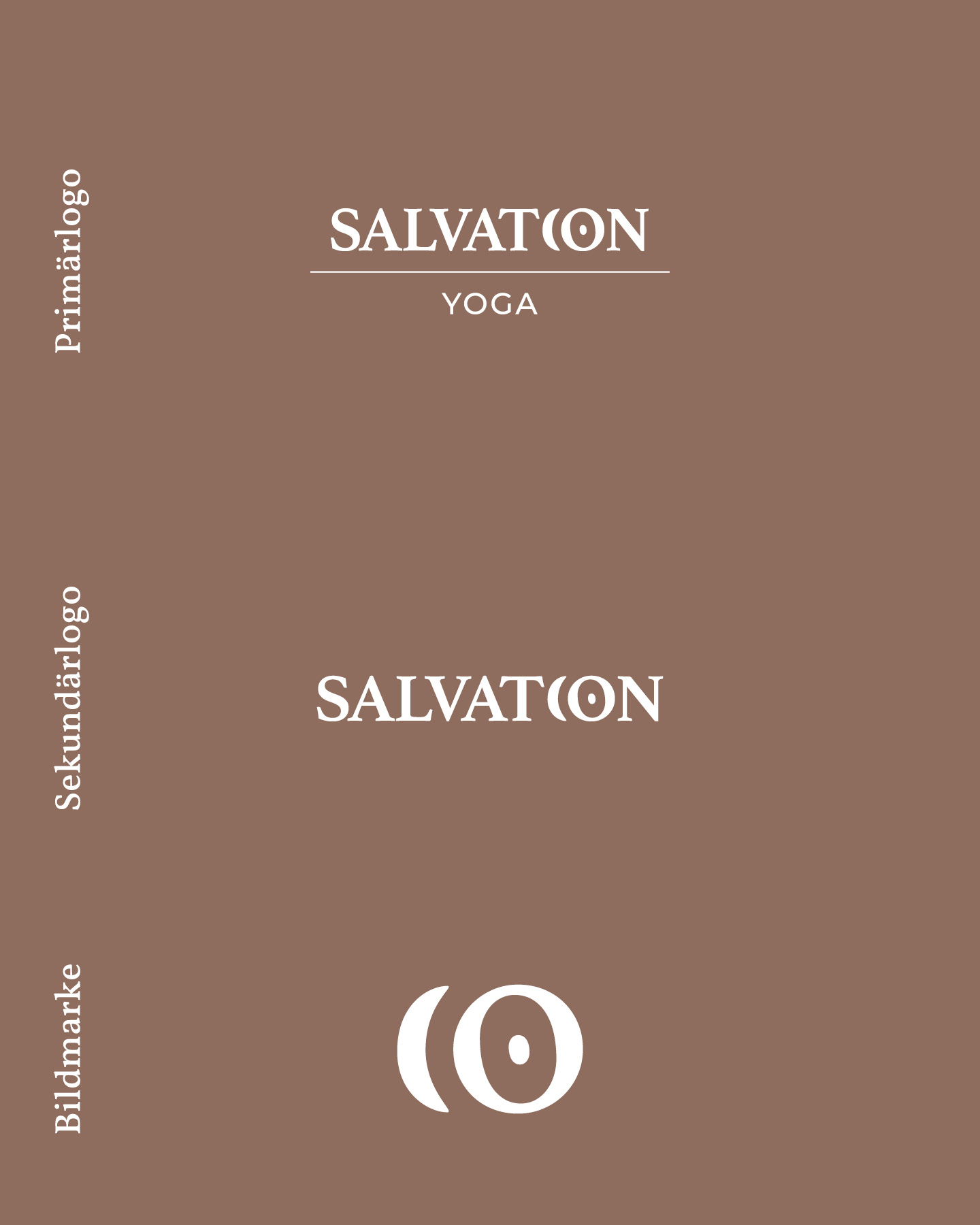 Übersicht der unterschiedlichen Logo-Varianten für Salvation Yoga (Primärlogo mit Subline, Sekundärlogo ohne Subline, Bildmarke) | by Corliss Design - Stefanie Schafzahl