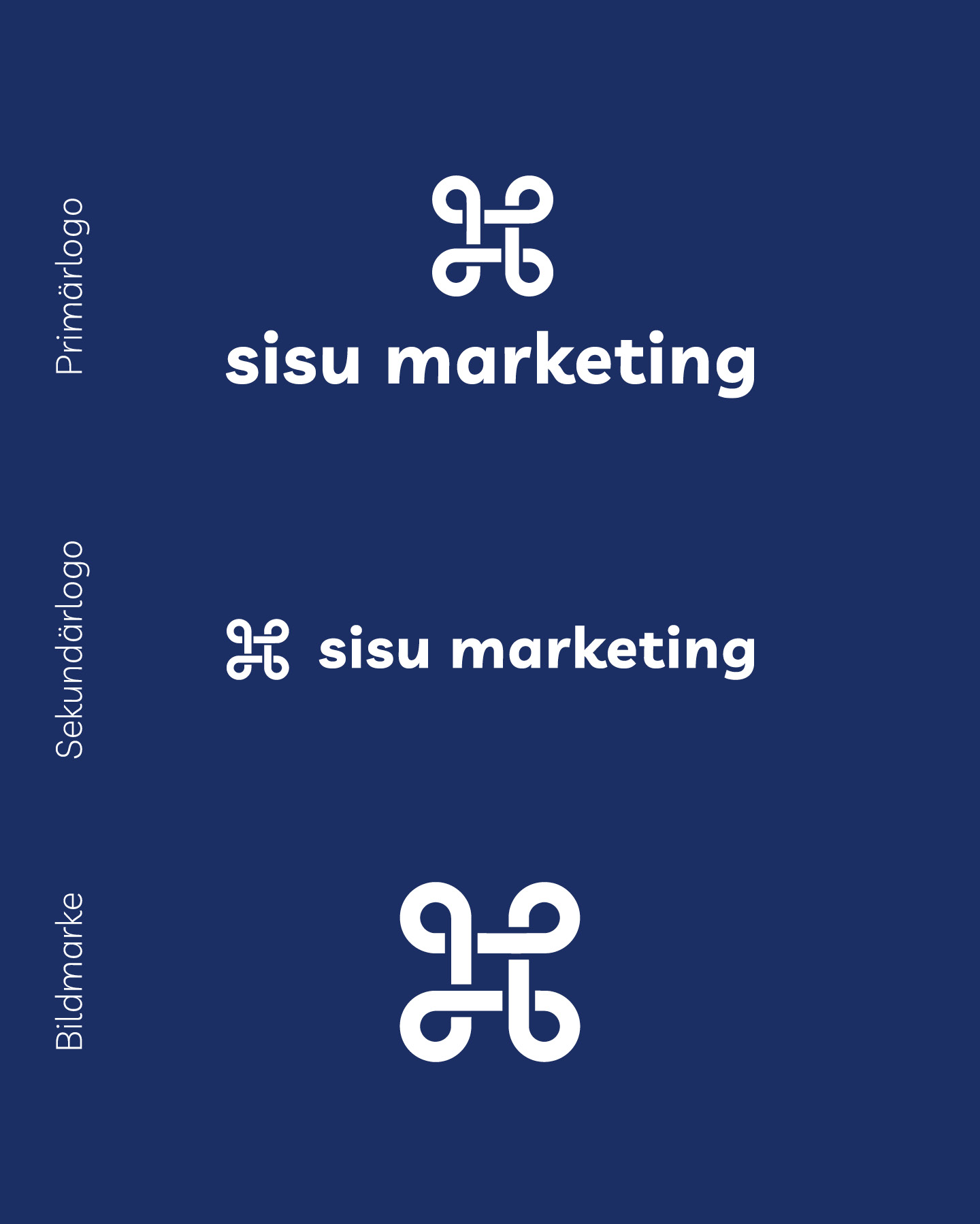 Übersicht der unterschiedlichen Logo-Varianten für sisu marketing (Primärlogo, Sekundärlogo, Bildmarke) | by Corliss Design - Stefanie Schafzahl